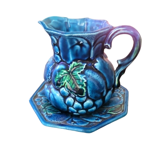Vintage MCM Inarco Mood Indigo Small Fruit Pitcher & Plate - Picture 1 of 10
